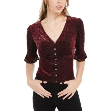 American Rag Juniors Burnout Velvet Top, Size Medium