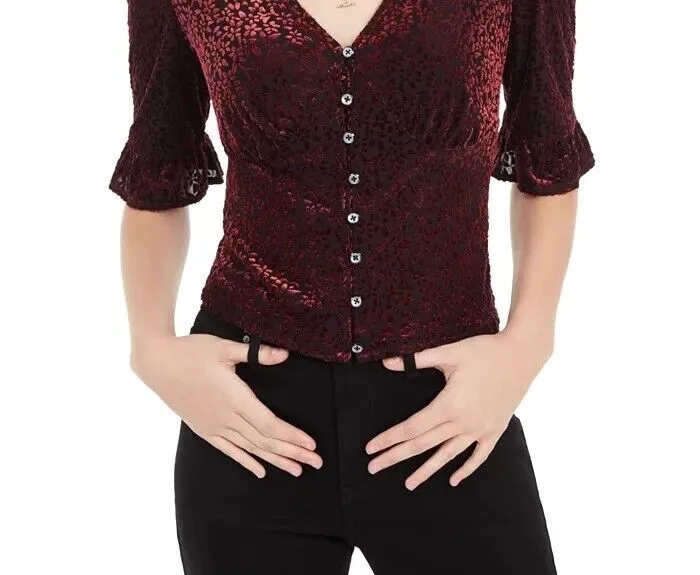 American Rag Juniors Burnout Velvet Top, Size Medium