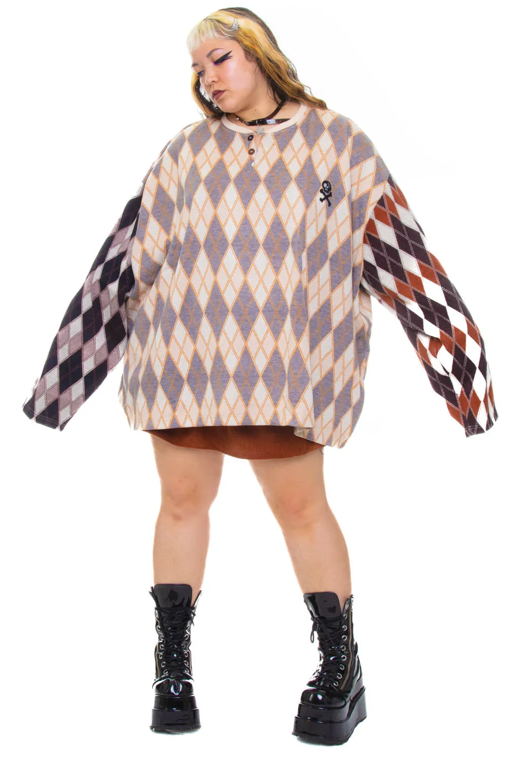 Argyle Darlene Oversized Henley