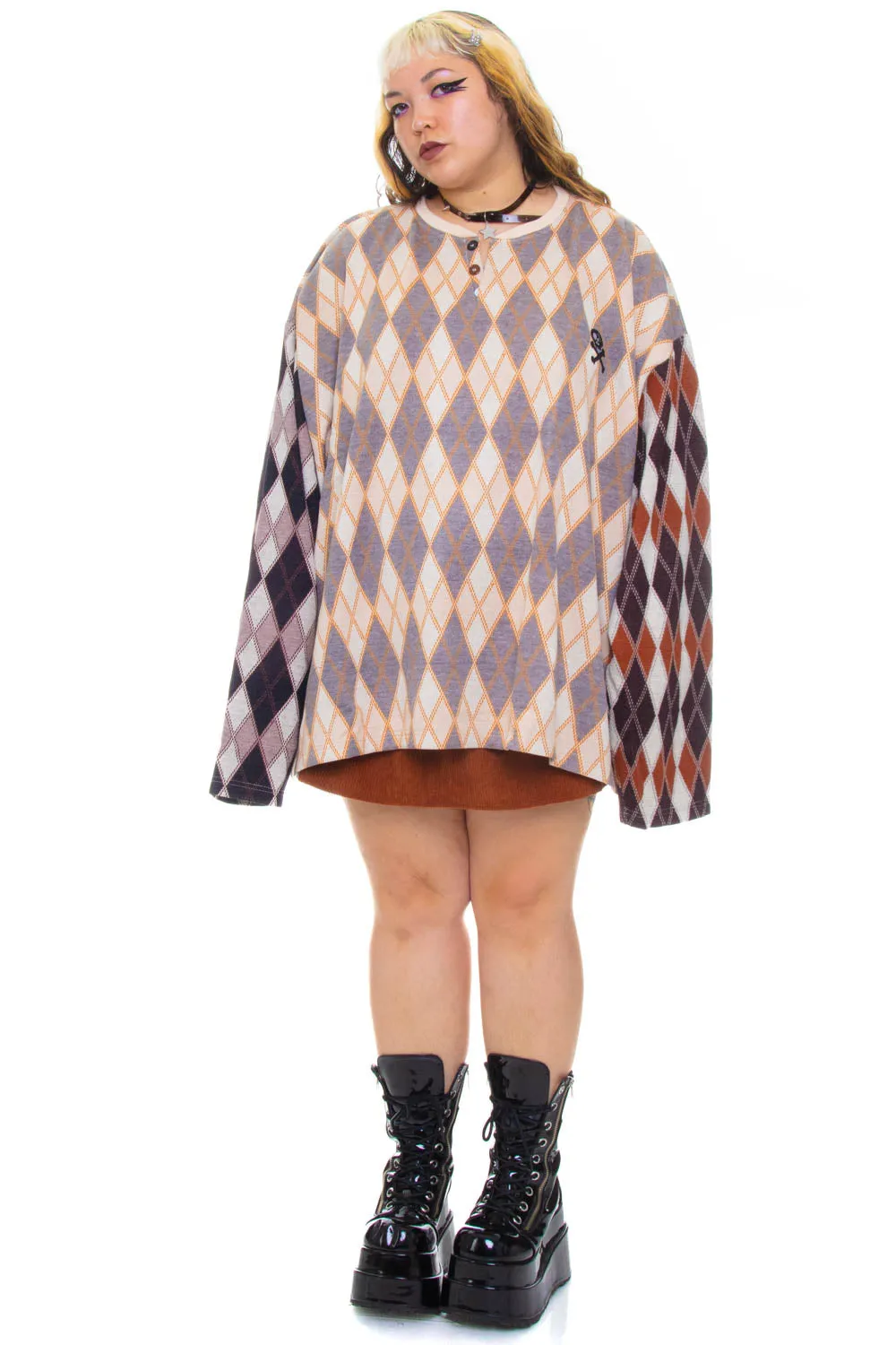 Argyle Darlene Oversized Henley