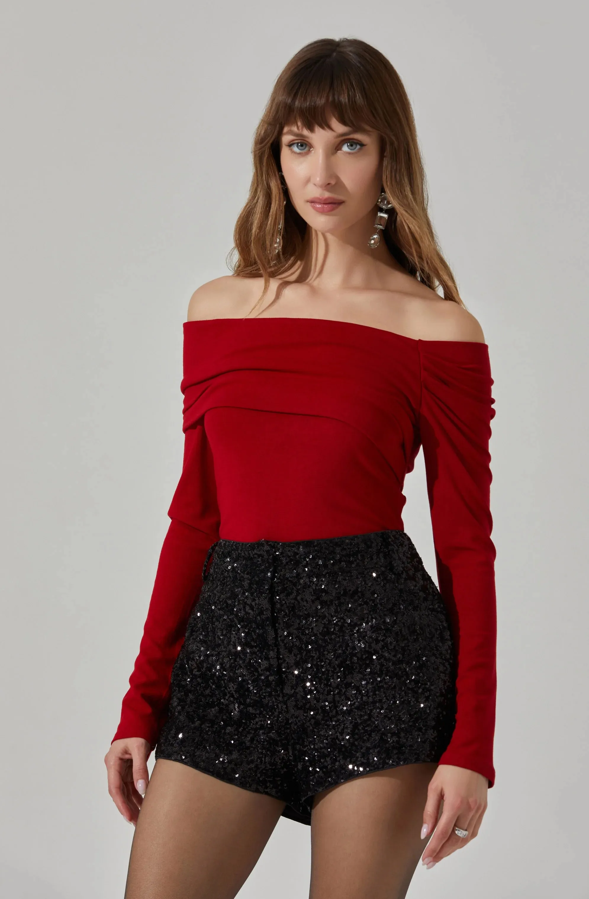 AST Red Jada Off Shoulder Top