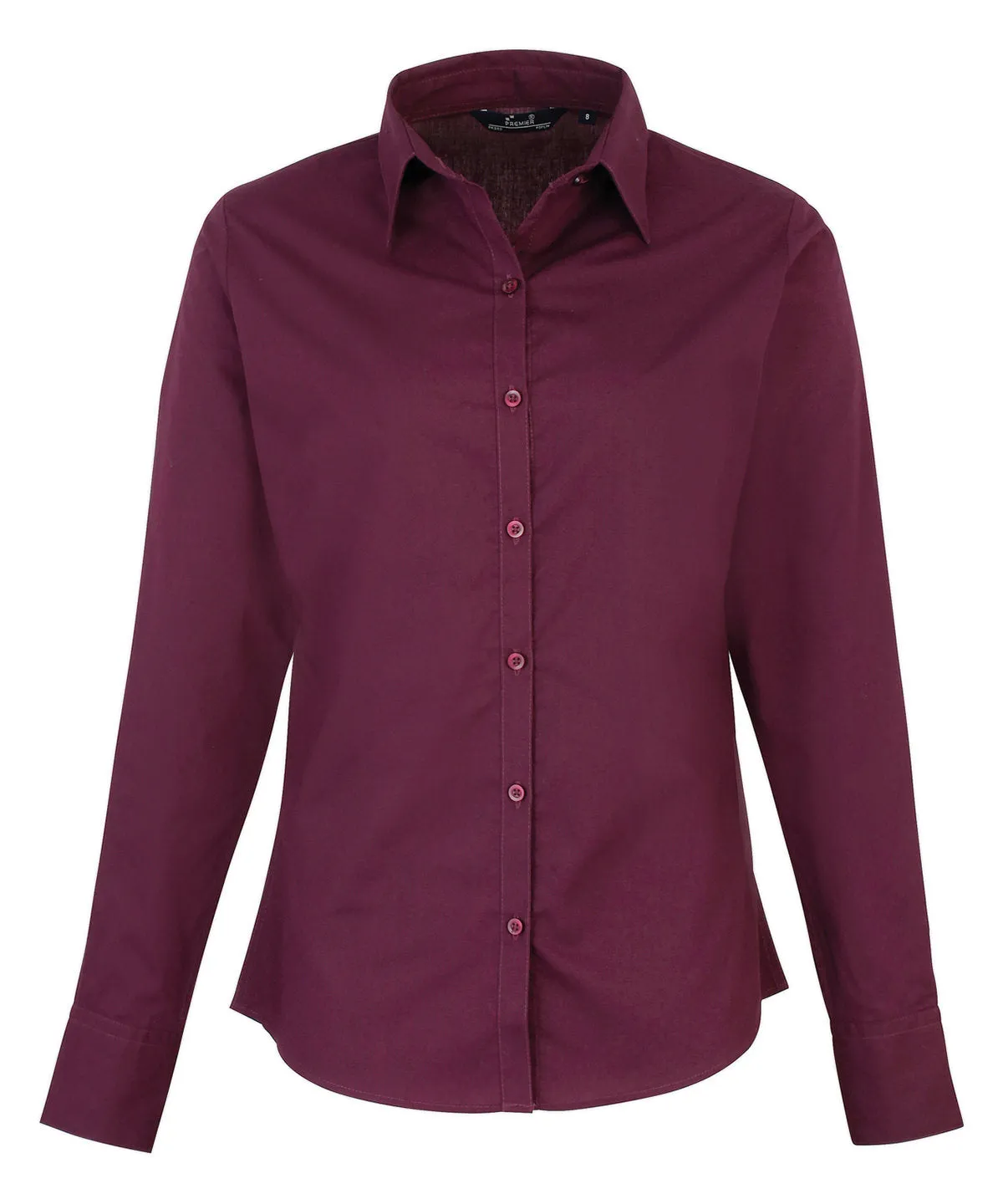 Aubergine - Women's poplin long sleeve blouse