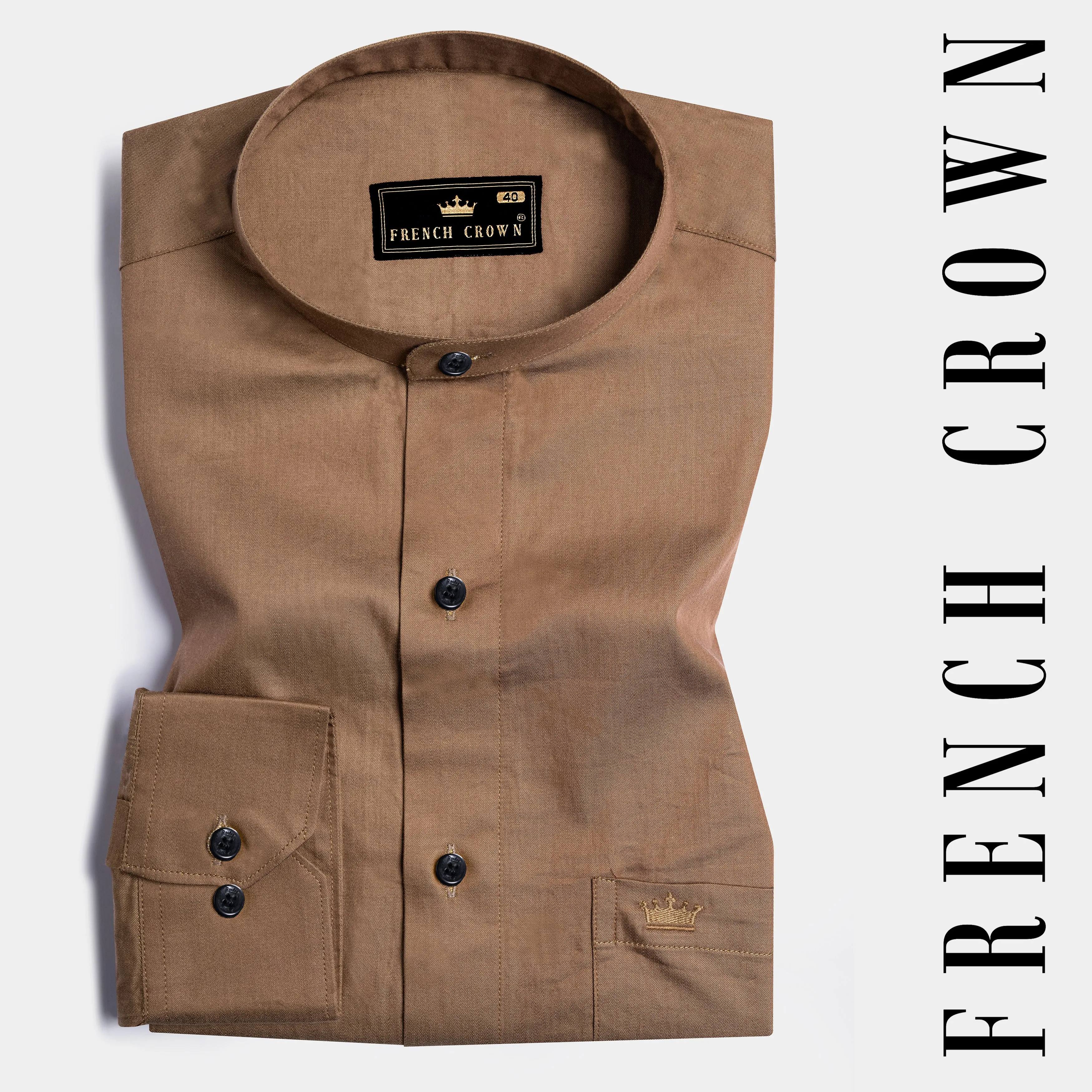 Beaver Brown Two Tone Chambray Shirt