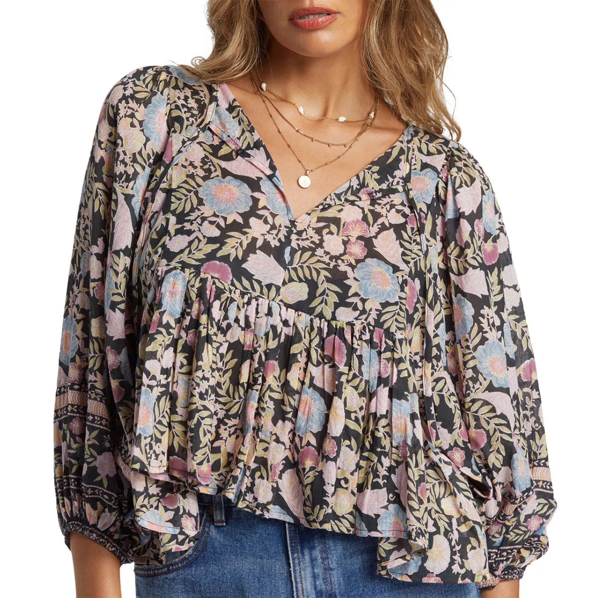 Billabong Women's Adore You Blouson Sleeve Top