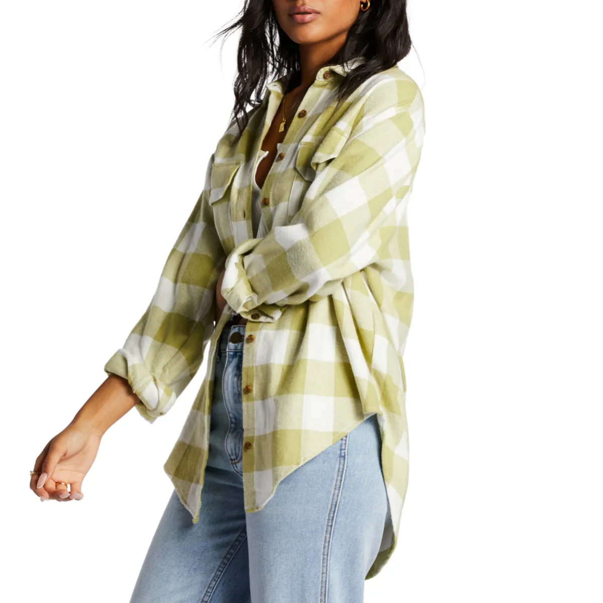 Billabong Women's So Stoked Long Sleeve Button-Up Flannel Shirt