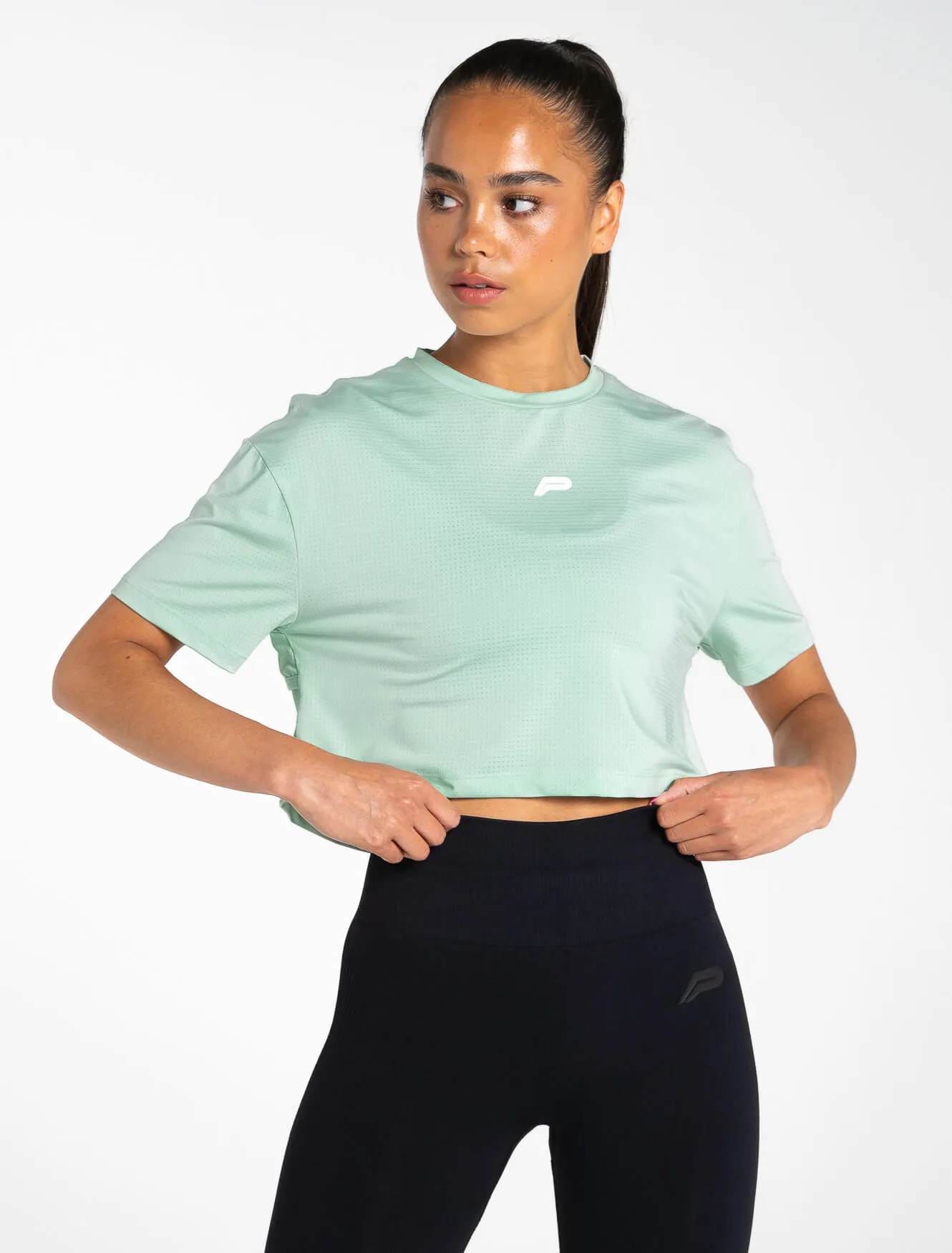 Breeze Crop T-Shirt - Mint Green