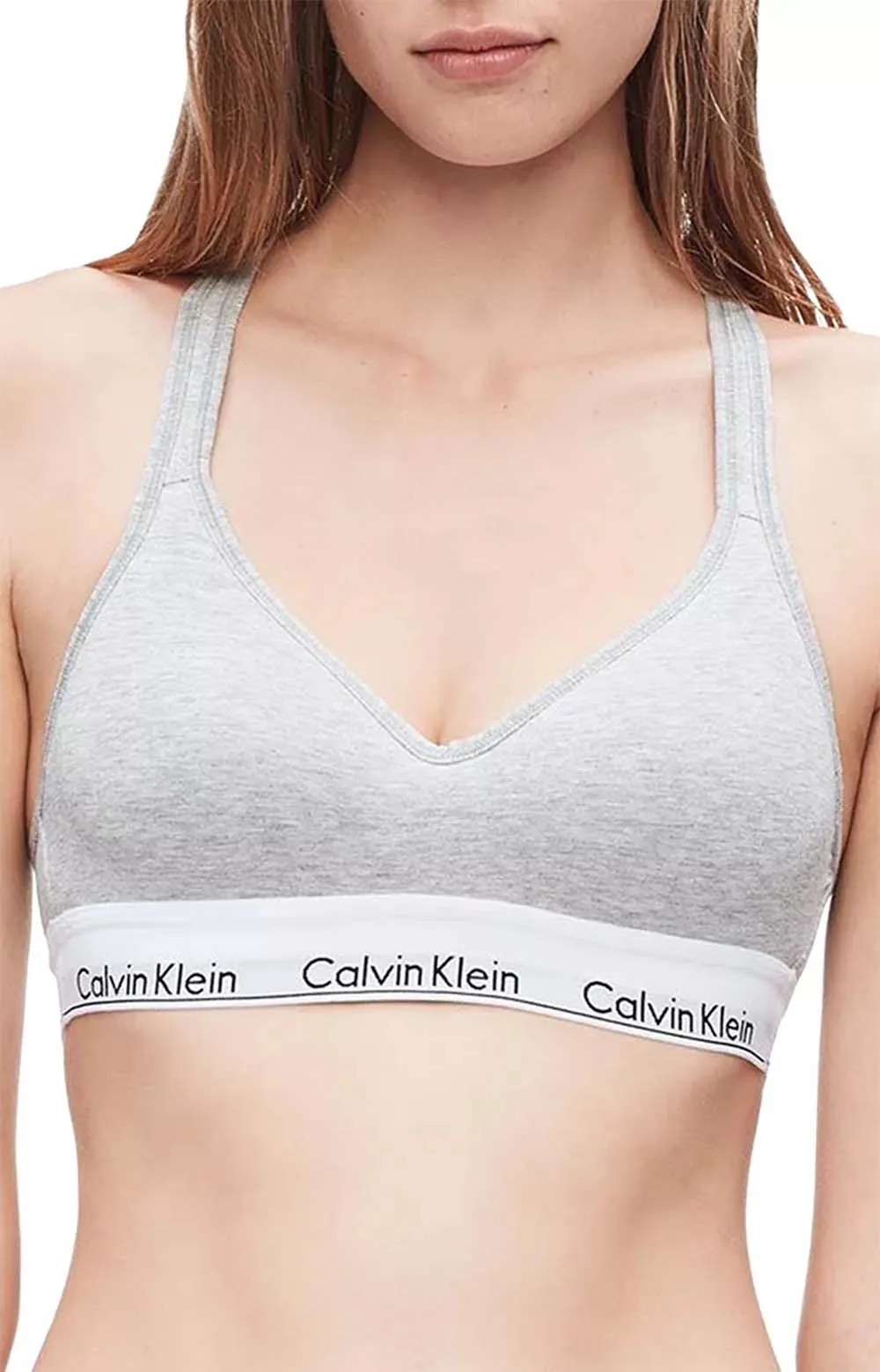 Calvin Klein Modern Cotton Wireless Push-Up Bralette - Heather Grey