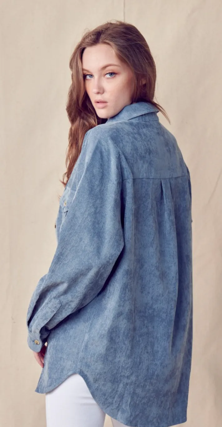 CORDUROY OVERSIZED SILHOUETTE SHIRT