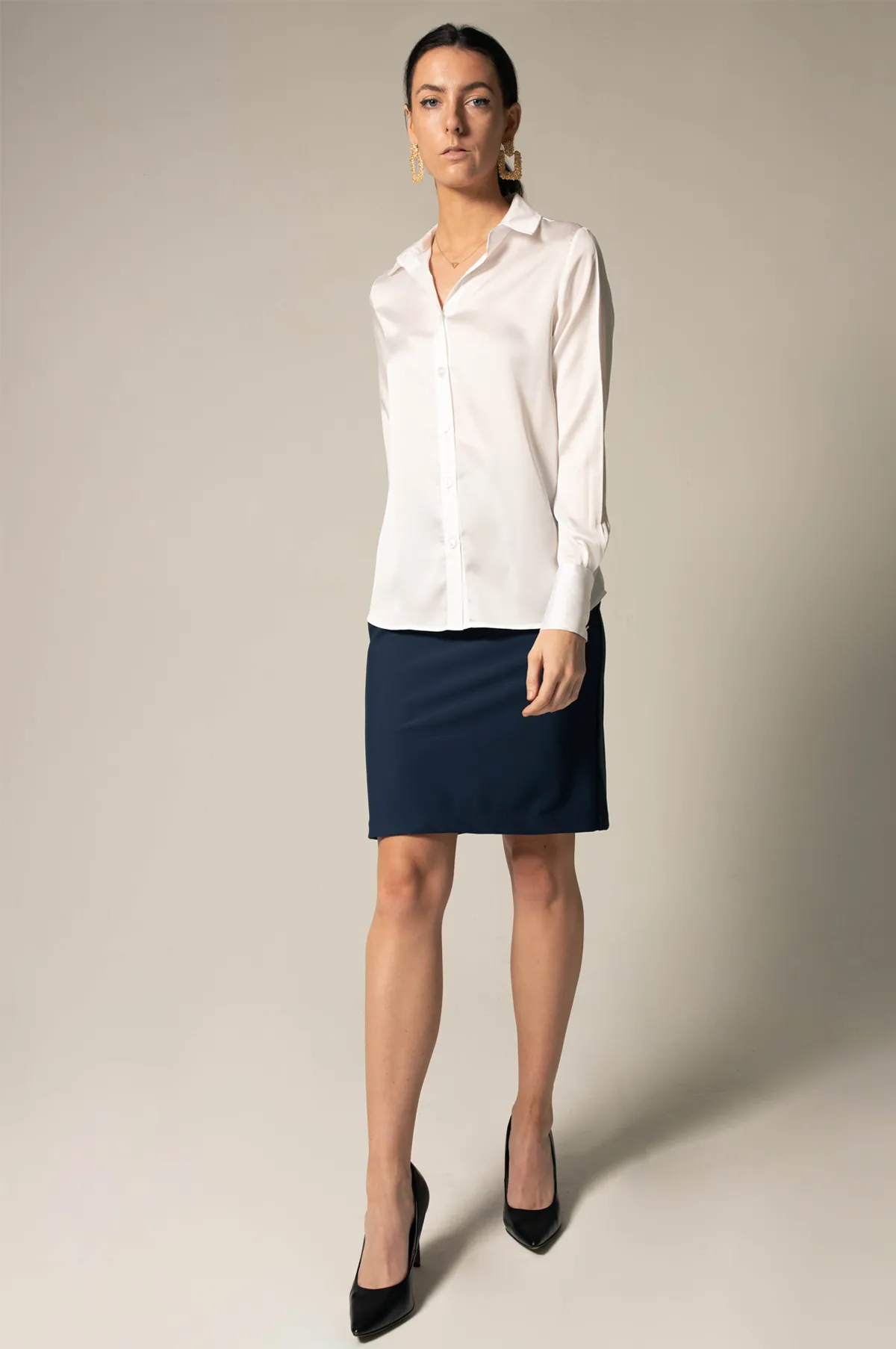 Elegance Silk Shirt in White