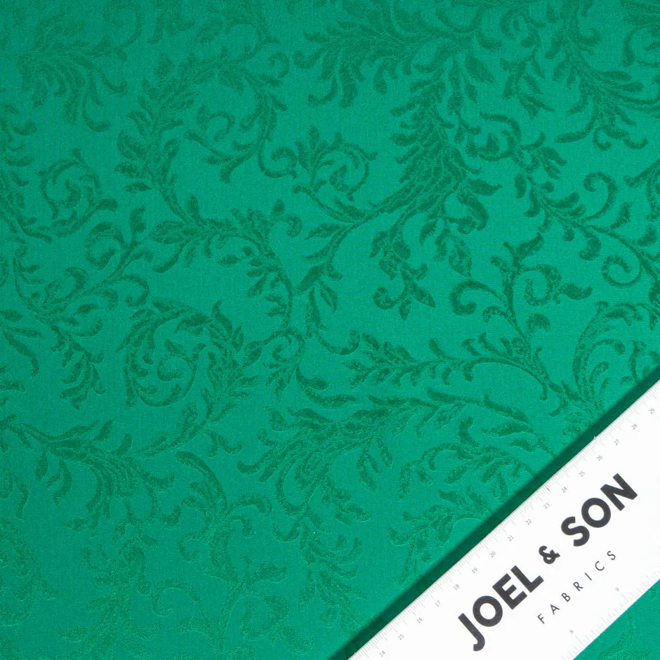 Emerald Green Jacquard Pure Silk