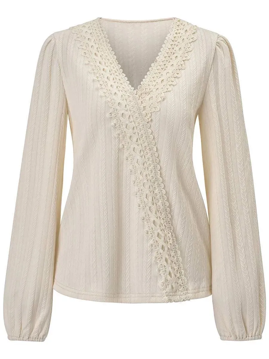 Flaunt Your Feminine Charm in our Lace Balloon Sleeve Blouse