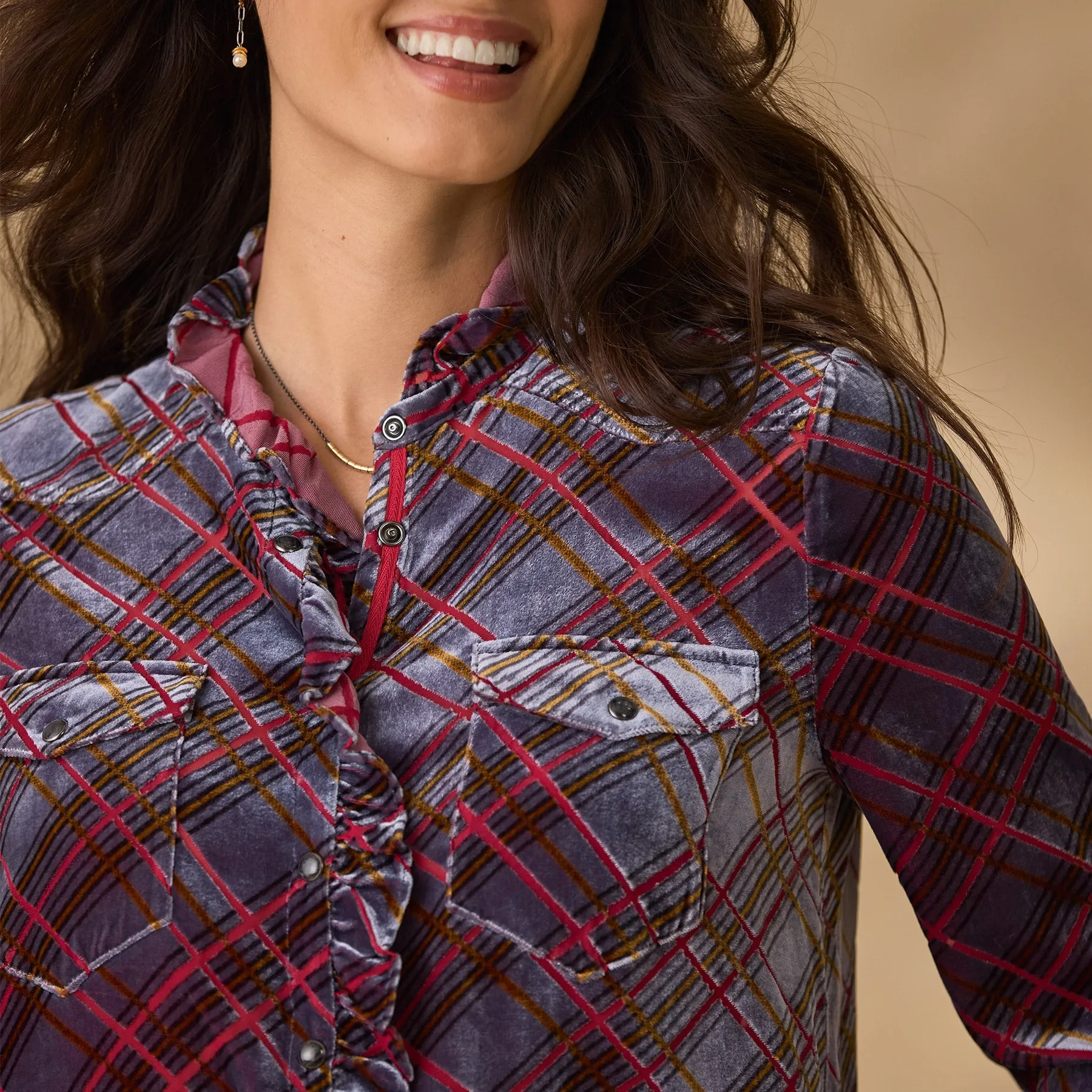 Gretel Plaid Velvet Shirt