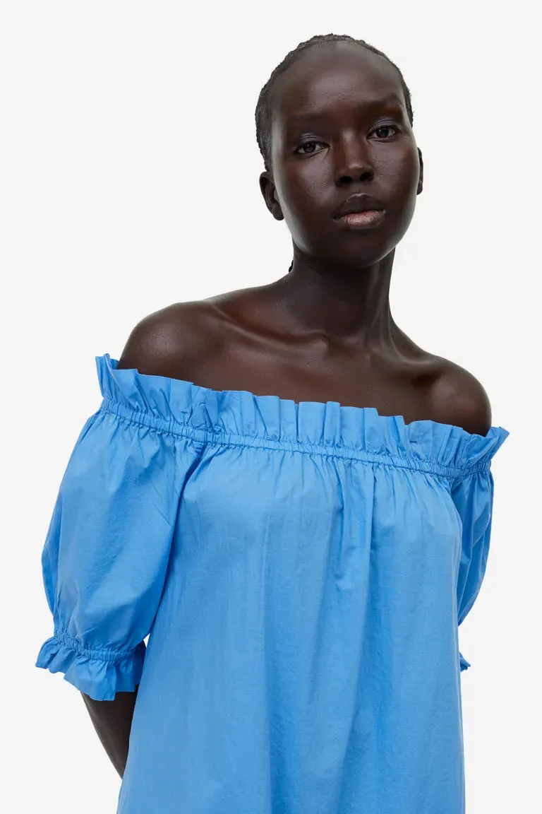 H&M off-shoulder dress, blue