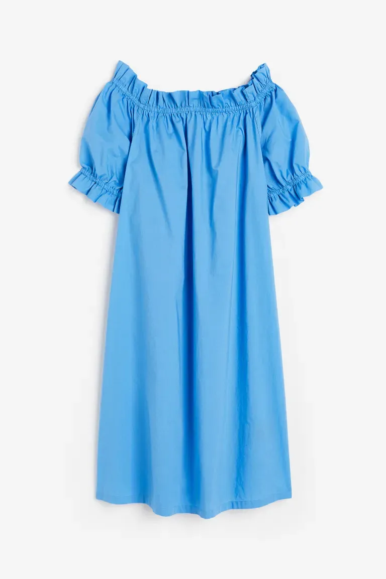 H&M off-shoulder dress, blue