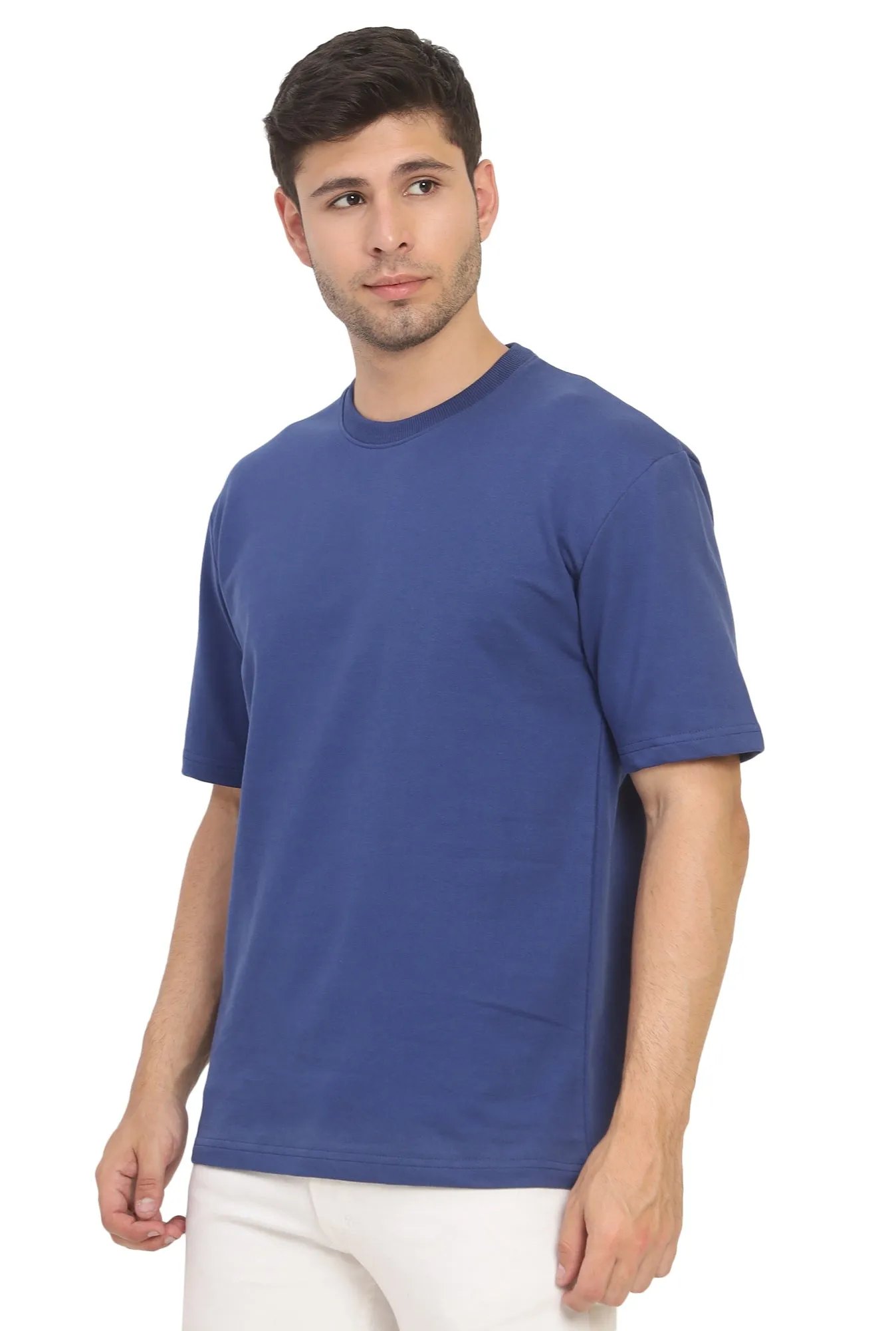 Heavyweight Oversize Solid T-Shirts Blue