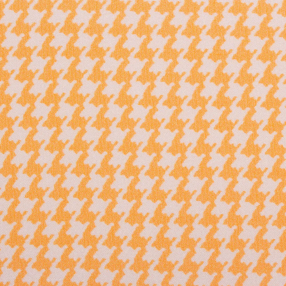 Ivory/Orange Dogtooth Printed Silk Georgette