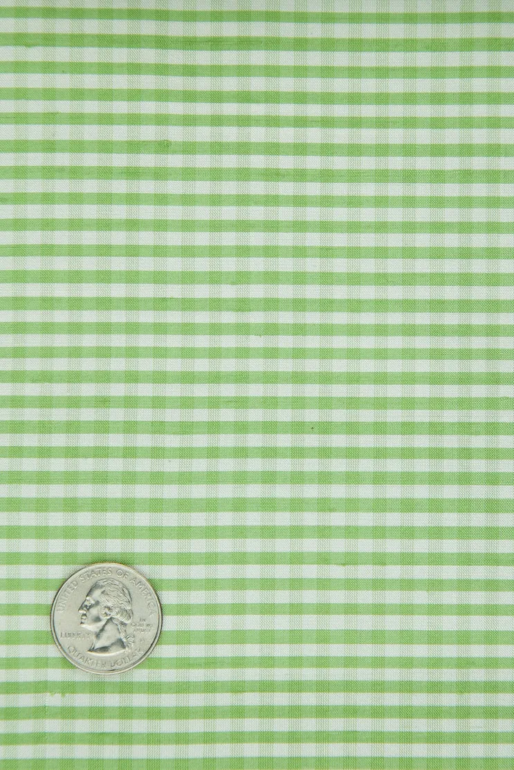 Jade Lime Gingham Shantung 622 Fabric