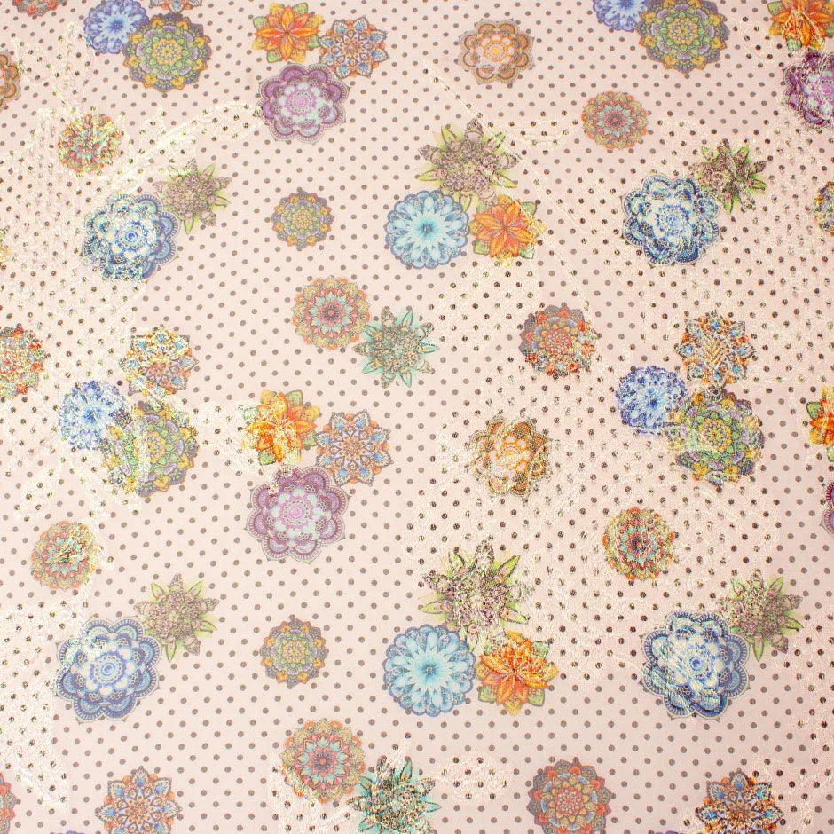 Kaleidoscope Floral & Spotted Silk Chiffon