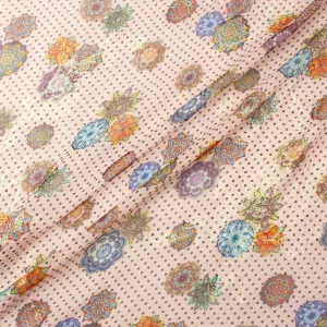 Kaleidoscope Floral & Spotted Silk Chiffon