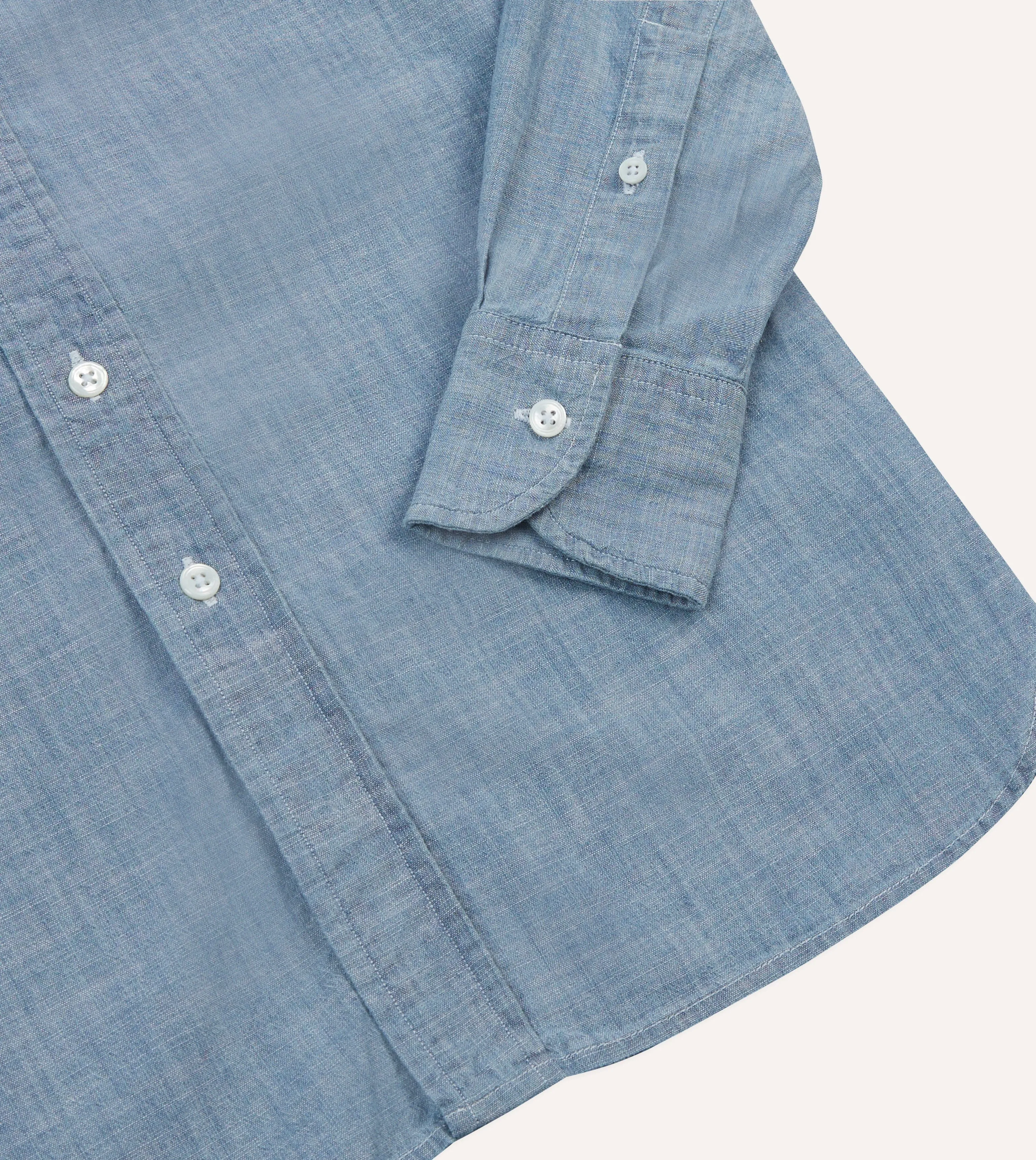 Light Blue Cotton Chambray Button-Down Shirt