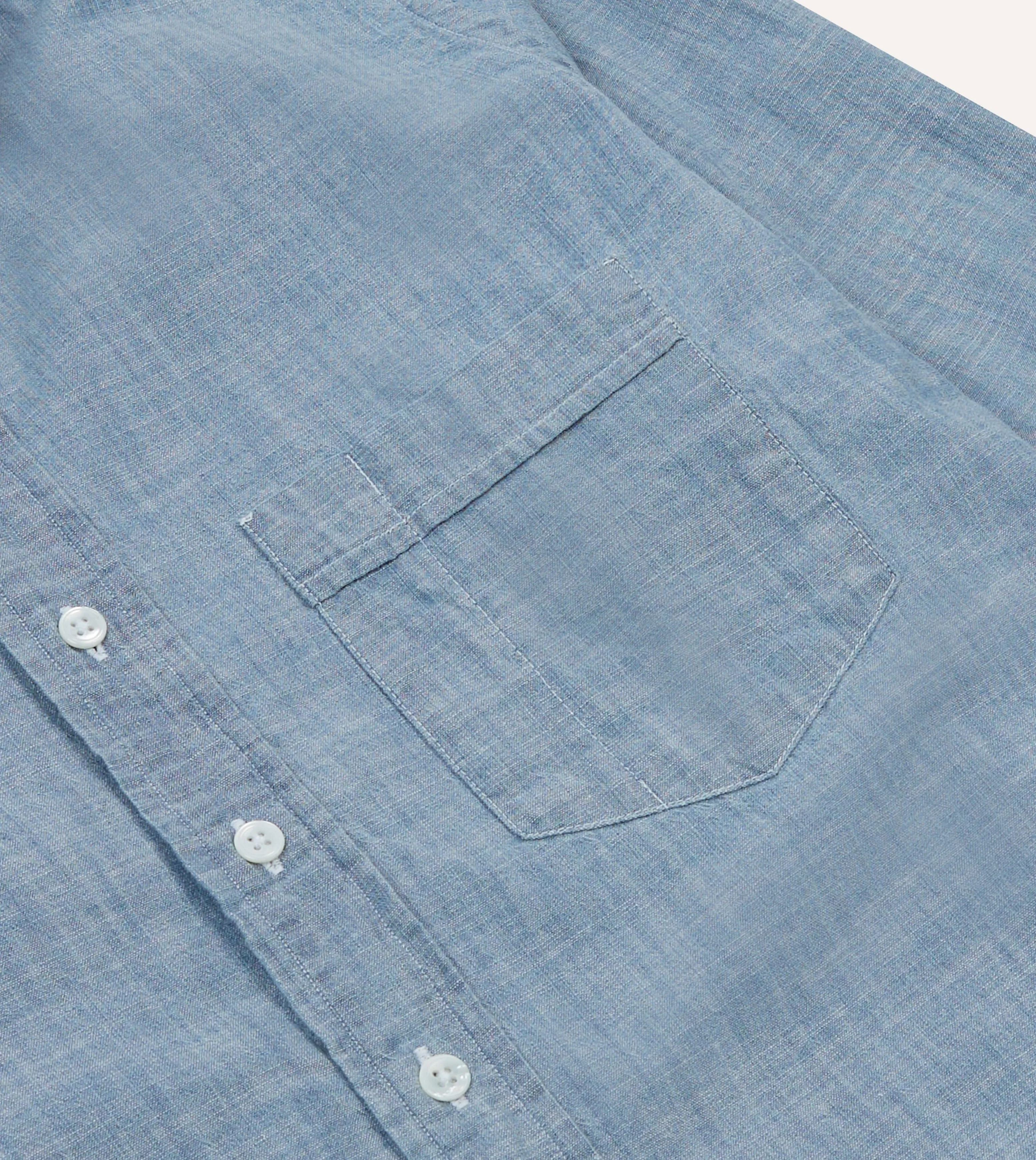 Light Blue Cotton Chambray Button-Down Shirt