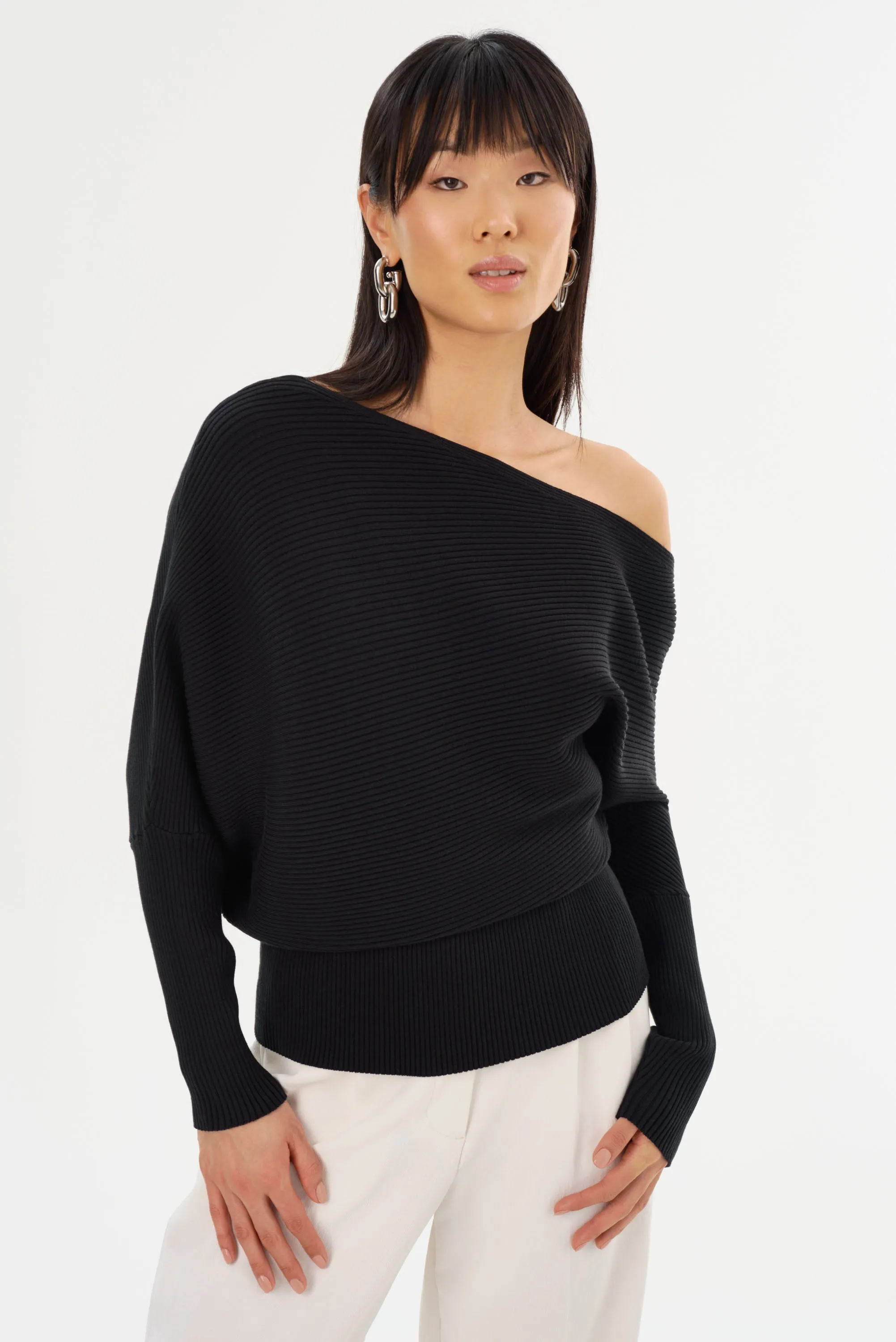 LORRAINE | Knit Off Shoulder Top