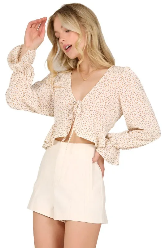 LS floral frill blouse