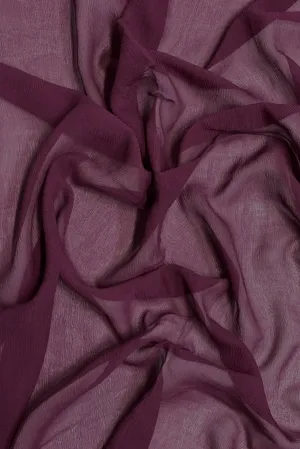 Maroon Silk Heavy Crinkled Chiffon HCD-058 Fabric