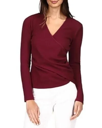 Michael Michael Kors Waffle Knit Wrap Front Top