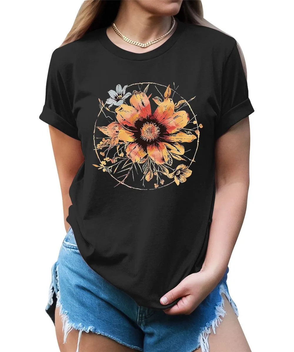 Moon Flower Shirt For Women Graphic Tees