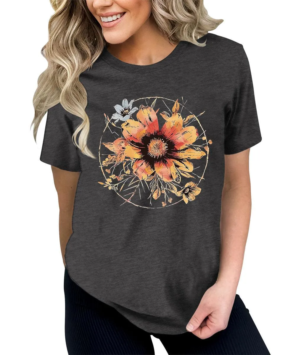 Moon Flower Shirt For Women Graphic Tees