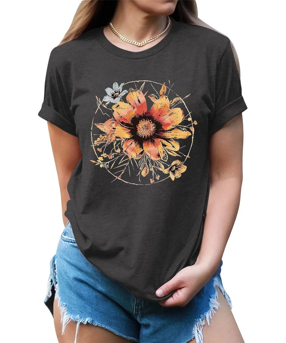 Moon Flower Shirt For Women Graphic Tees