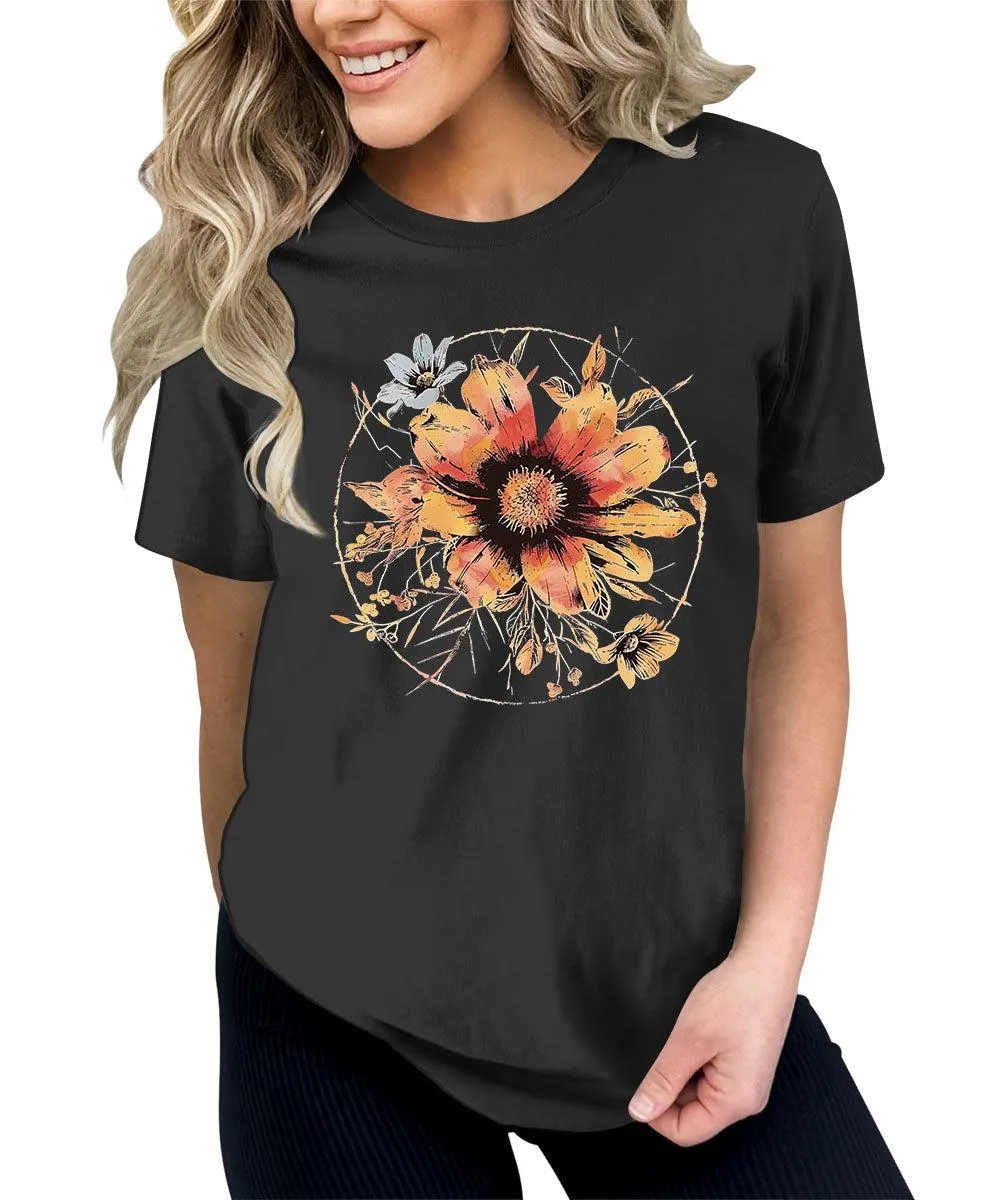 Moon Flower Shirt For Women Graphic Tees