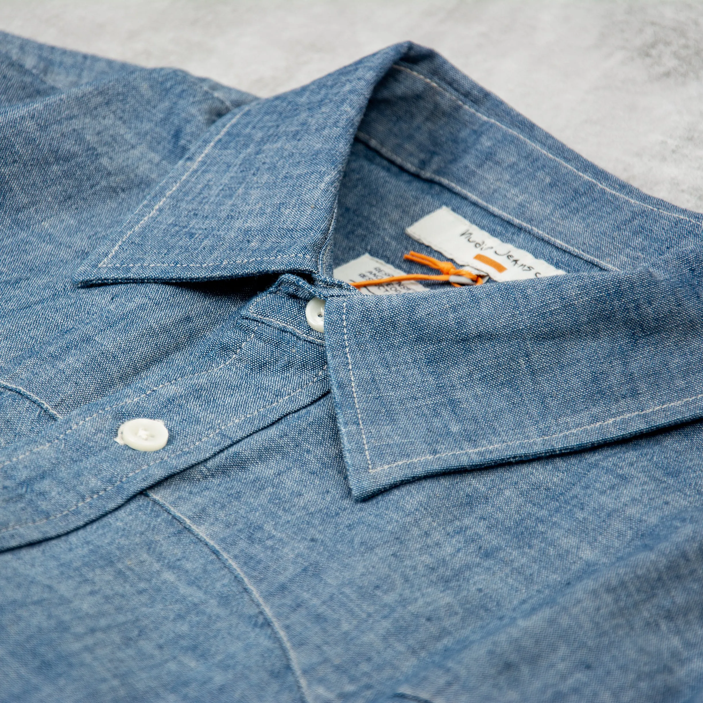 Nudie George Chambray Shirt - Blue