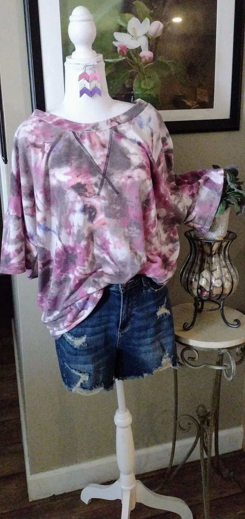 PURPLE SPLASH Plus Size Tie Dye Top