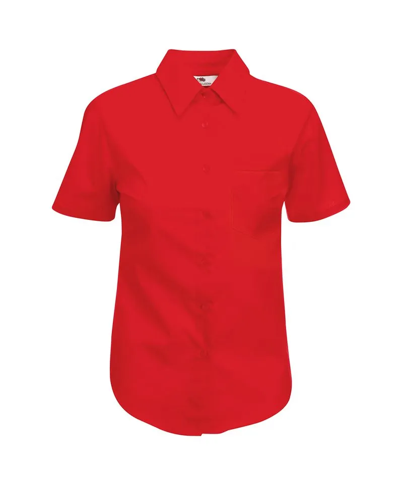 Red - Ladyfit poplin short sleeve shirt