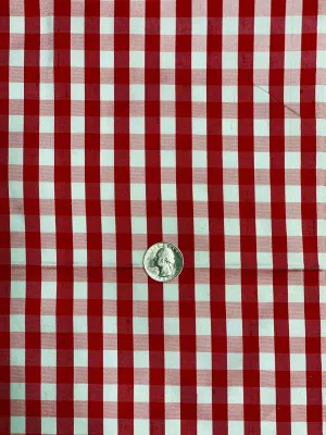 Red White Gingham Shantung 766 Fabric