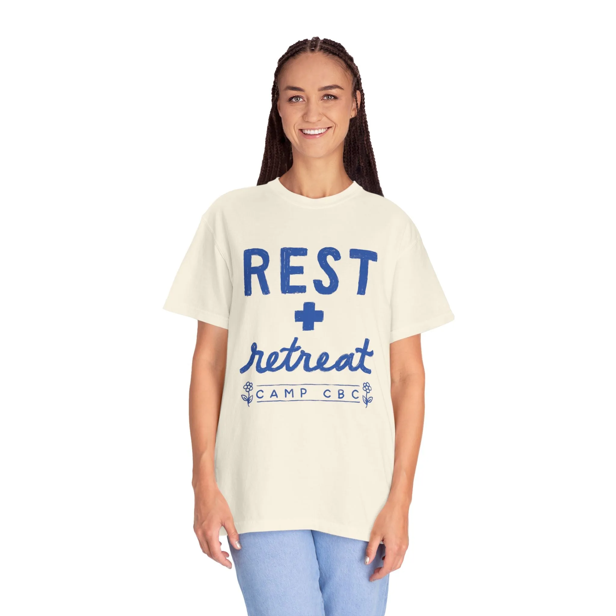 “Rest   Retreat” - Camp CBC 2024 - Unisex Garment-Dyed Comfort Colors T-shirt - by Christy Beasley