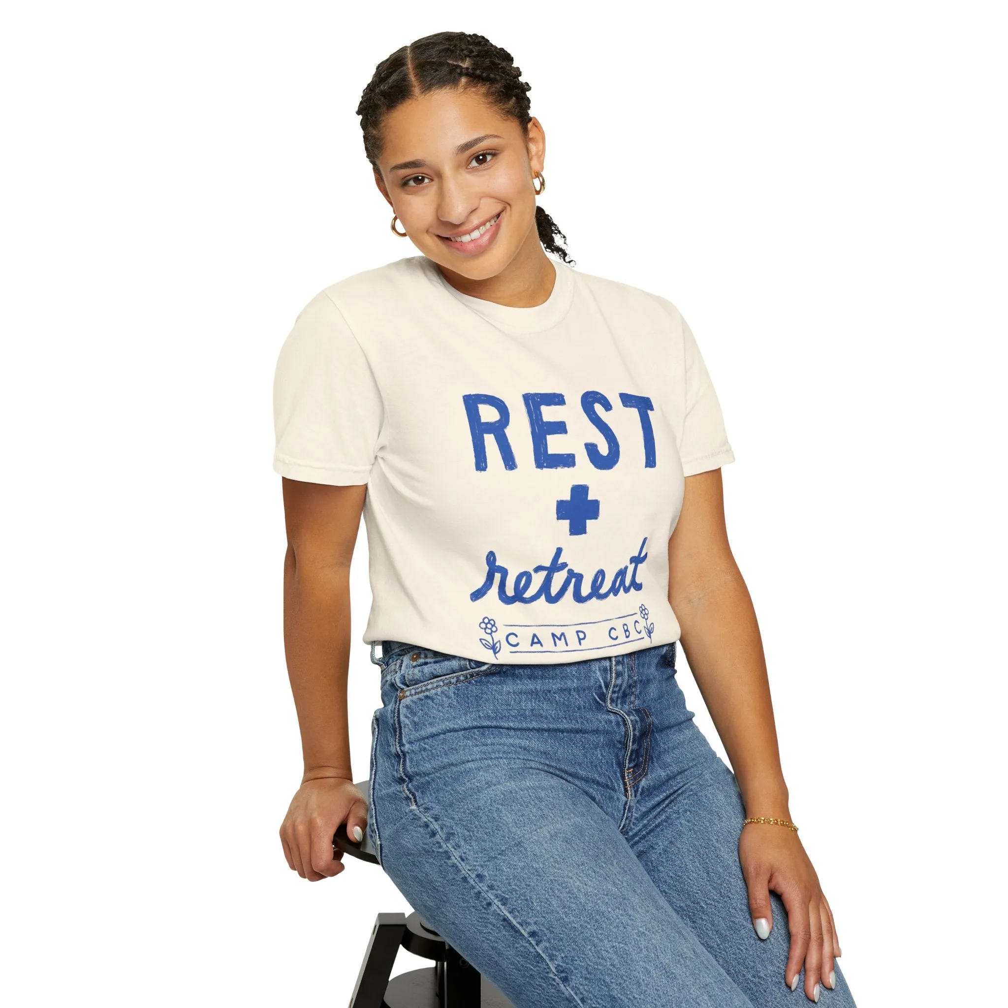 “Rest   Retreat” - Camp CBC 2024 - Unisex Garment-Dyed Comfort Colors T-shirt - by Christy Beasley