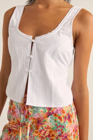 Rhythm Brighton Button Front Top - WHITE