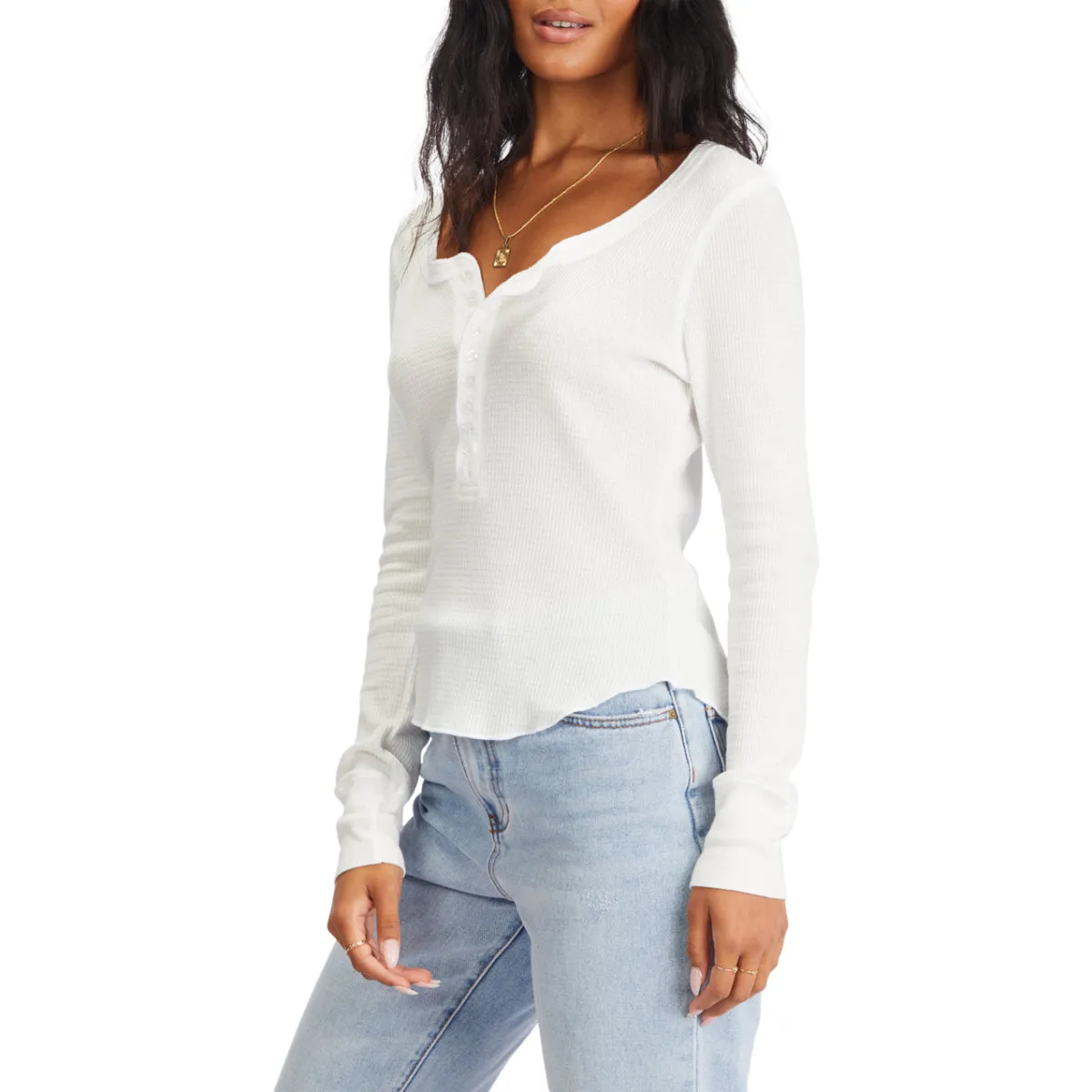 Roxy Women's My Henley Knit Long Sleeve Top