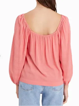 Sanctuary Womens Textured Off-the-Shoulder Top Pink, Size Large