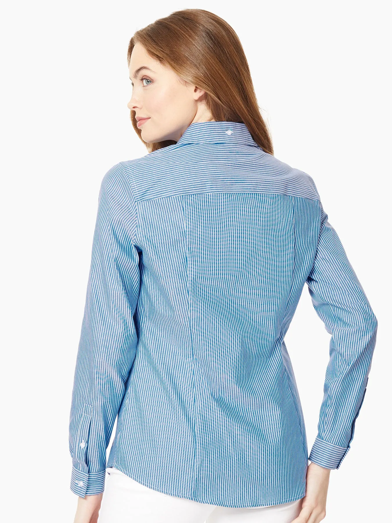 Striped Easy-Care Button-Up Shirt