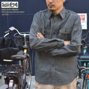 SUGAR CANE "SC29159" BLACK CHAMBRAY L/S WORK SHIRT