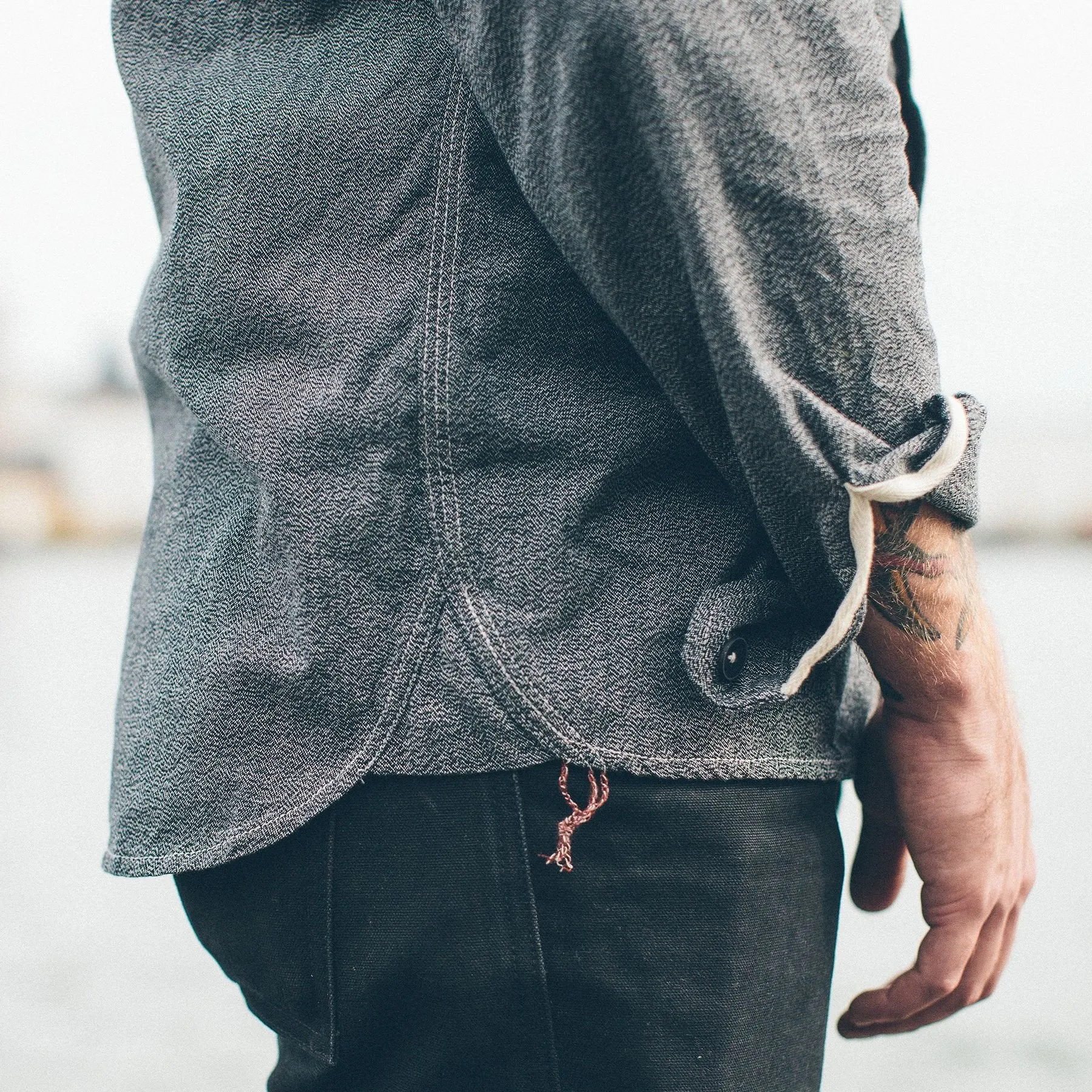 The Utility Shirt in Salt & Pepper Chambray