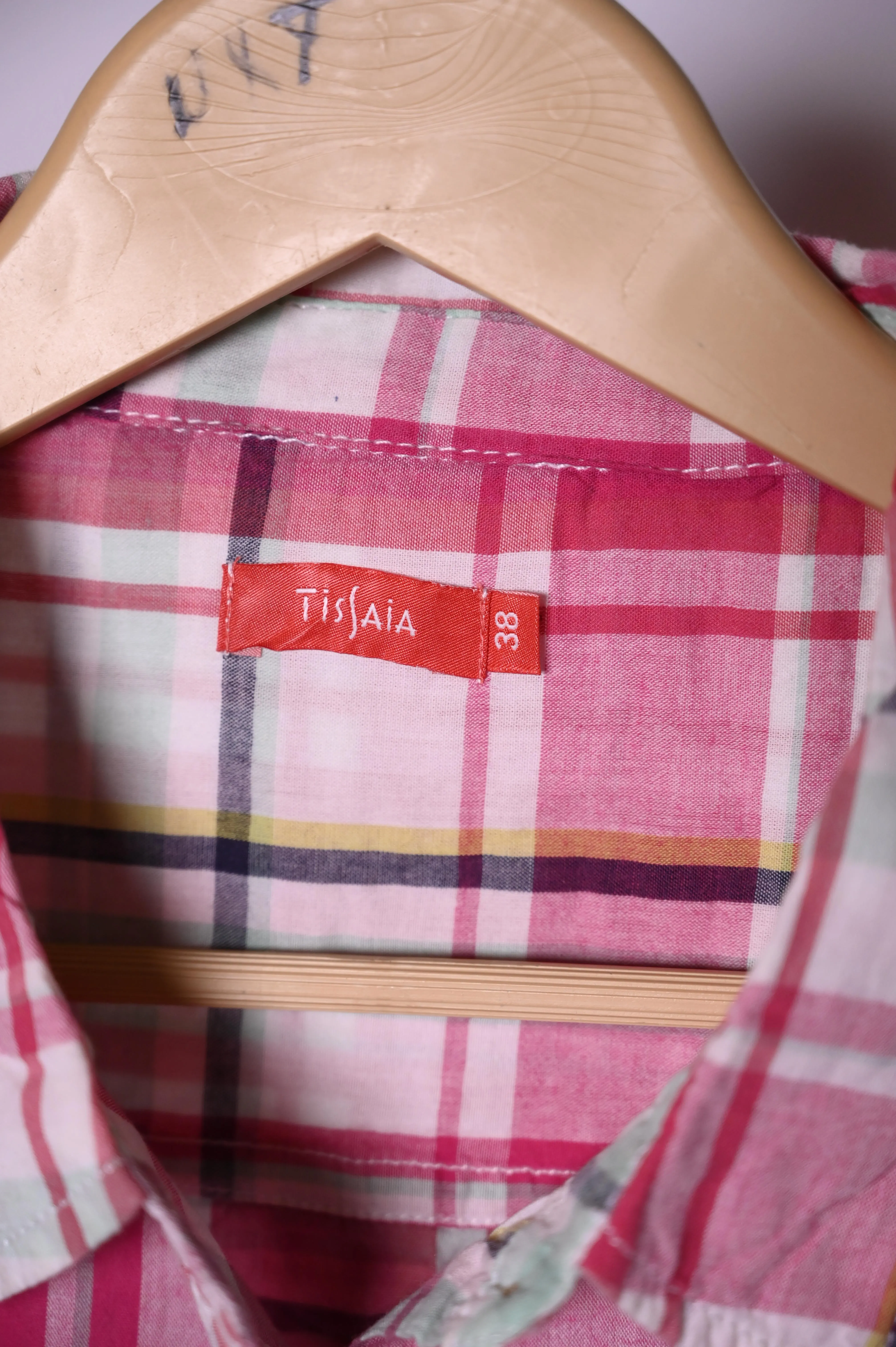 Tissaia Pink & White Checks Blouse