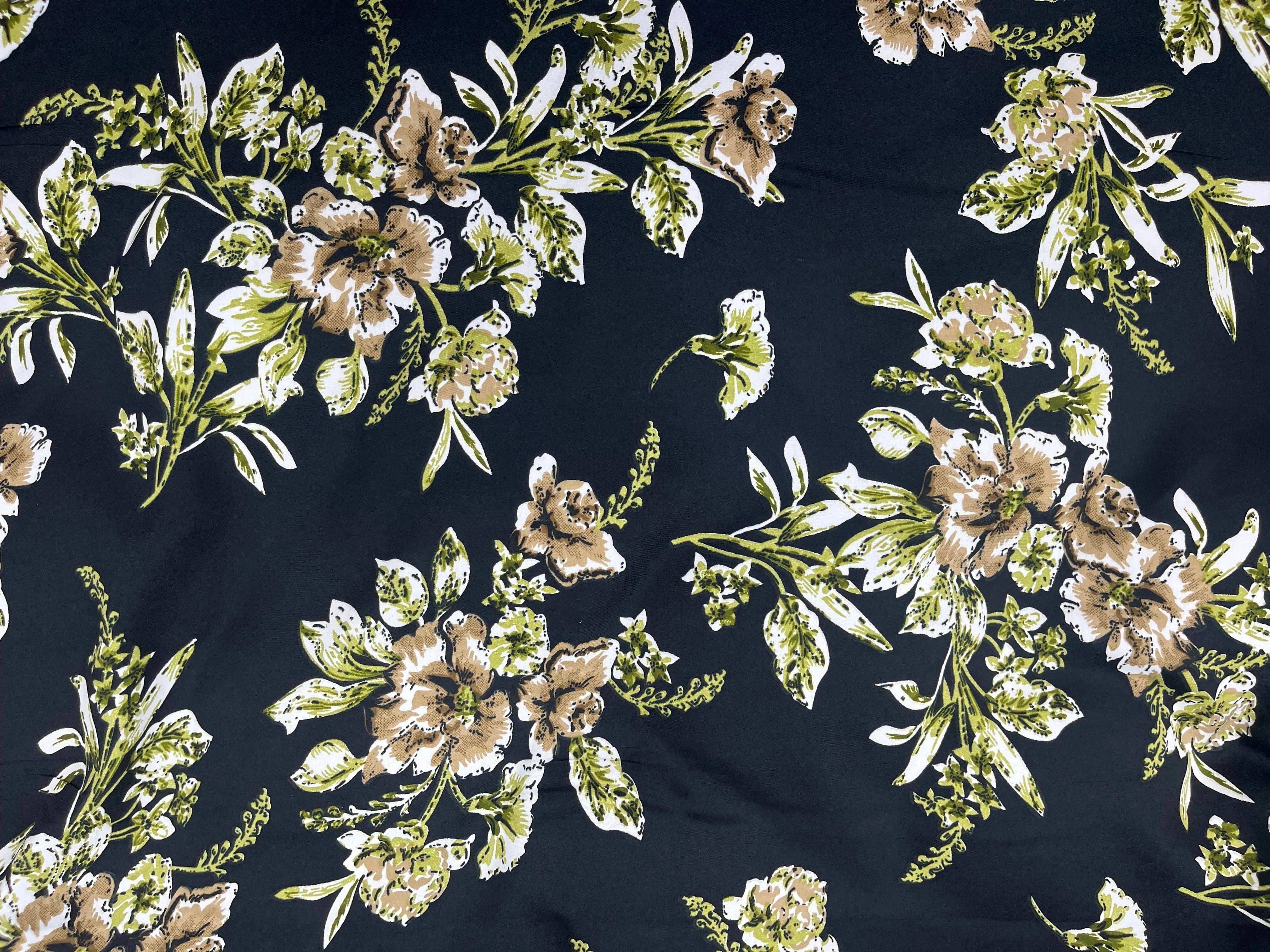 Tuberose - Clearance Printed Crepe Fabric