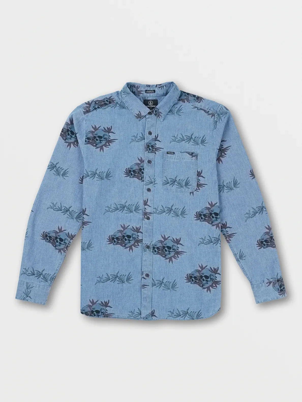 Volcom Rise N Stone Chambray Longsleeve Button Up Shirt