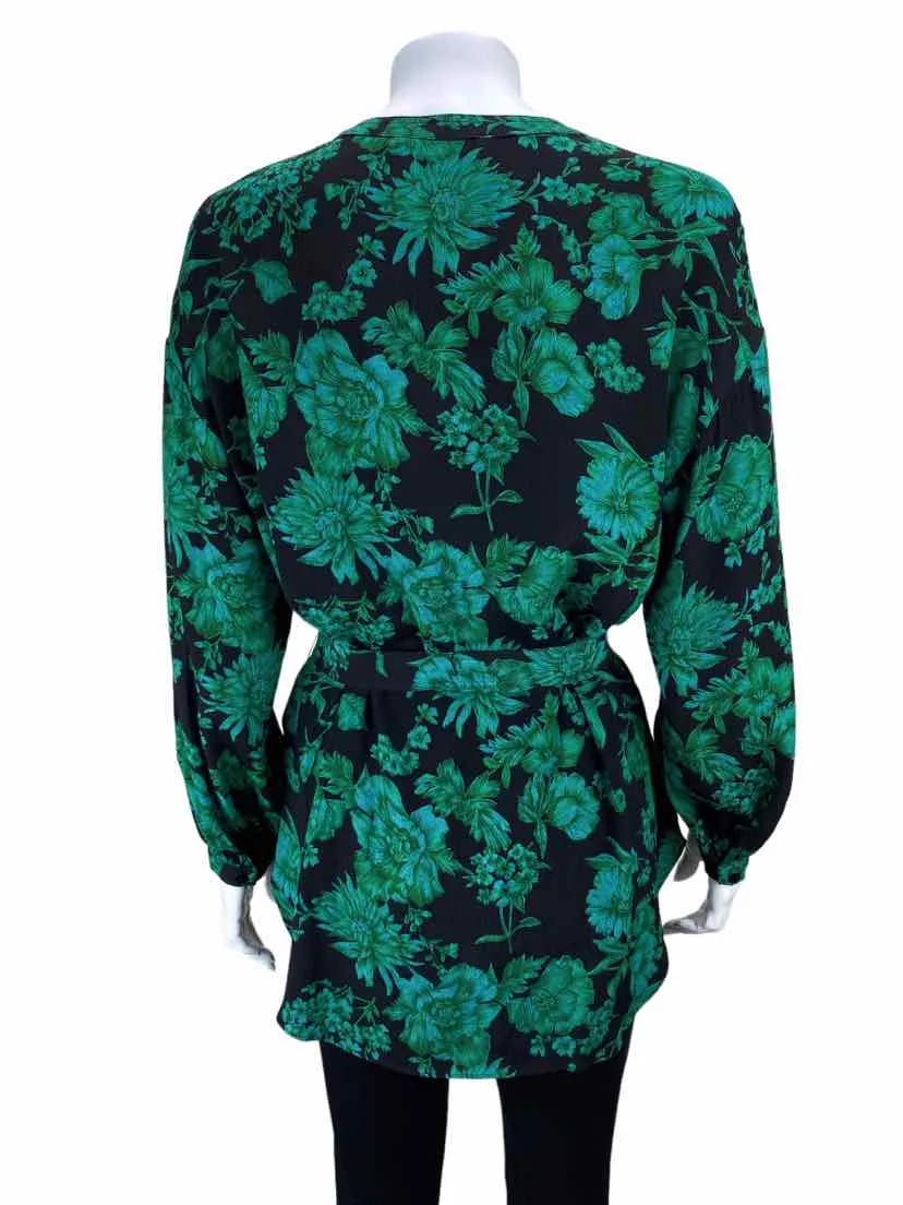 Whistles, Women's Floral Shirt Tunic, Jade/Black, Size 6