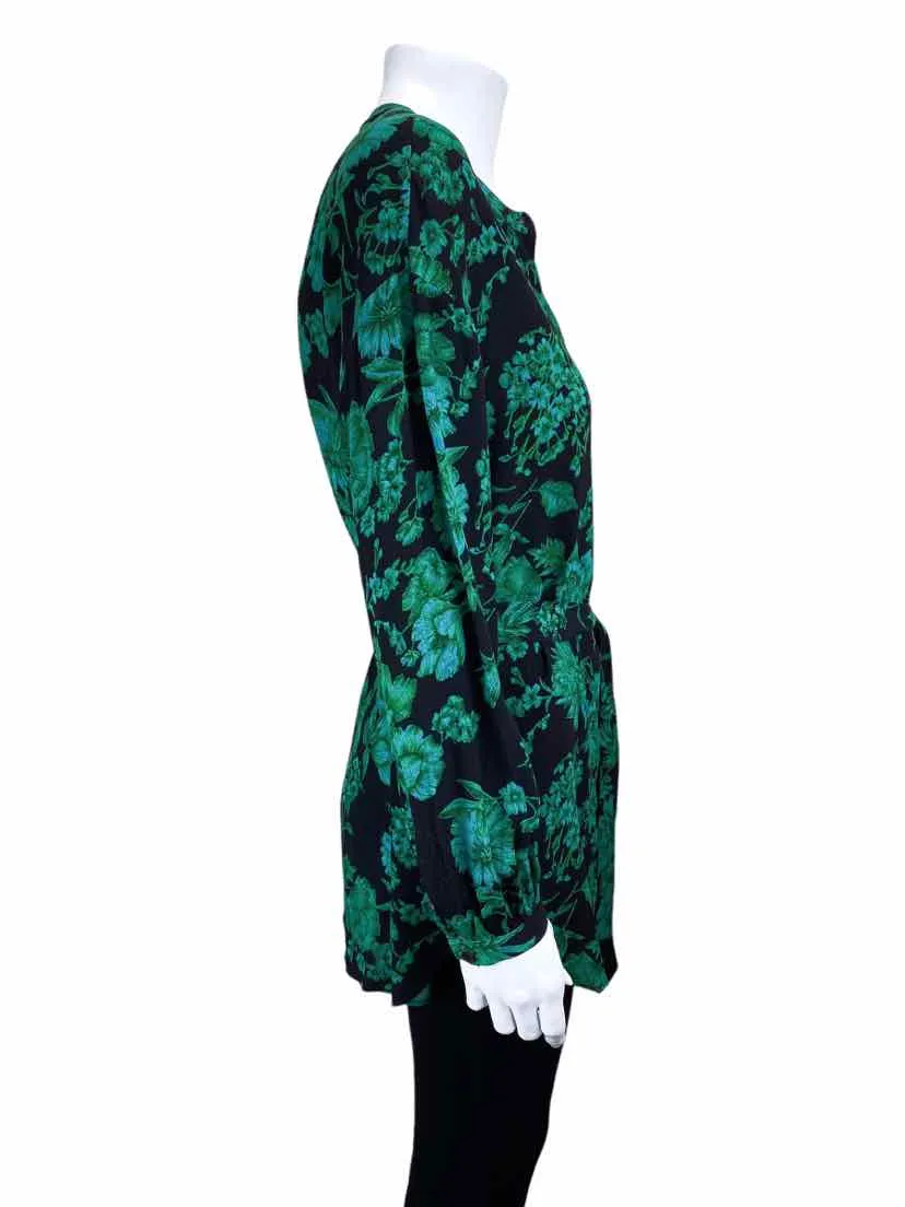 Whistles, Women's Floral Shirt Tunic, Jade/Black, Size 6